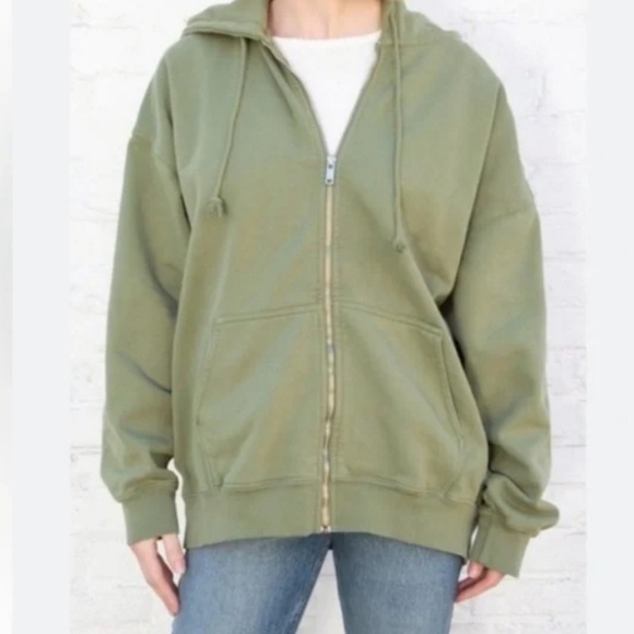 Brandy Melville Tops - Brandy Melville Christy Hoodie Matcha Green Size Small